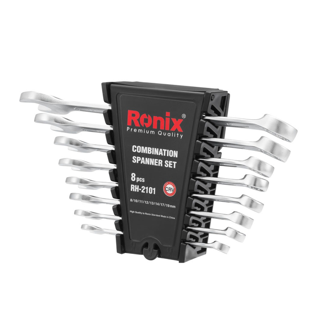 Ronix in stock RH-2101 8-19MM Chrome Vanadium Wrench Box Open End Wrench Handle Tools Combination Wrench Spanner Set
