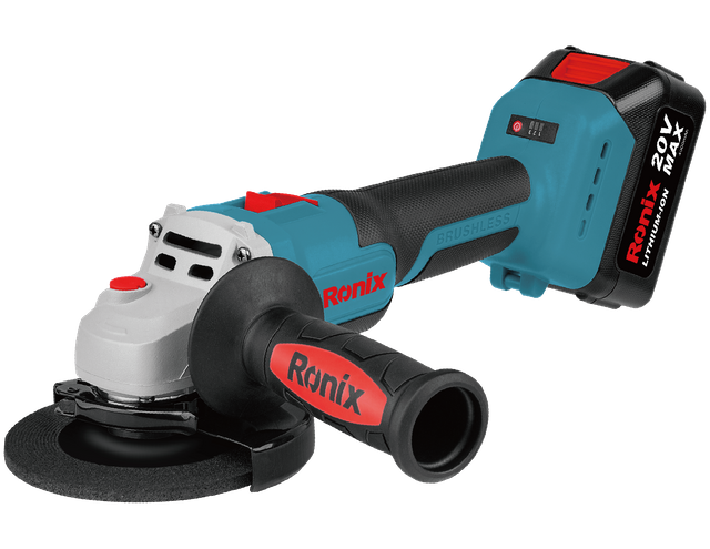 Ronix 8912K 4.0Ah lithium-ion battery and fast charger battery powered portable sander tool Cordless brushless Angle grinder kit