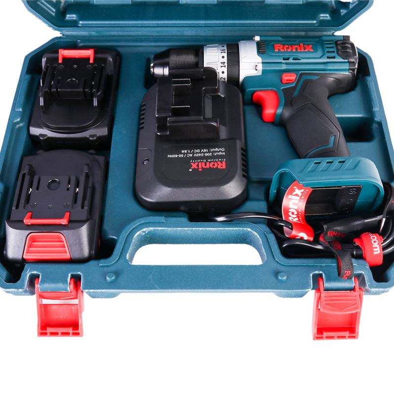 Ronix 8615 16V lithium battery cordless drill Multi-function percussion drill