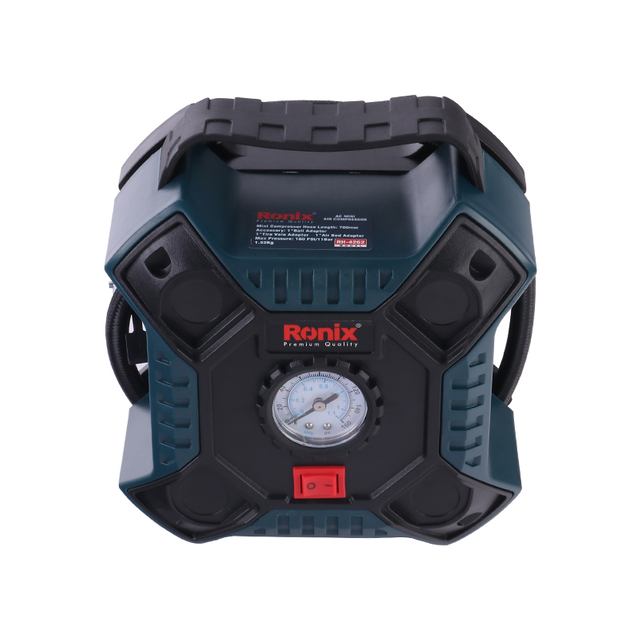 Ronix RH-4262 OEM Wholesale 160PSI 12V Portable Analogue Mini Air Compressor Machine For Inflating Tires