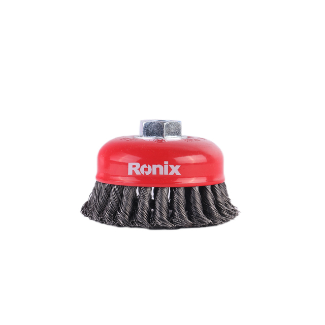 Ronix RH-9943 rust paint removal twisted knot steel wire cup brush