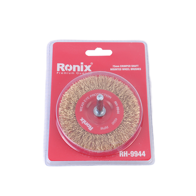 Ronix RH-9944 New crimped shaft mounted wheel Brush