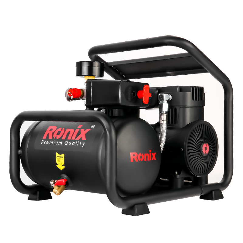 Ronix RC-0613 Silent Oil Free OEM Industrial High Pressure 6L 1.1hp Mini Mobile Portable Air Compressor