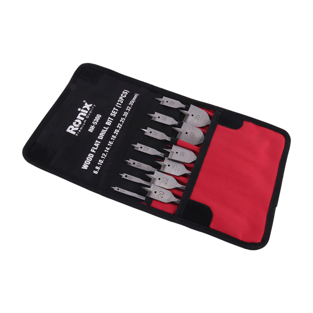 Ronix RH-5300 In Stock 6-32mm Hand Tools Carbon Steel 13pcs Wood Flat Drill Bit Set