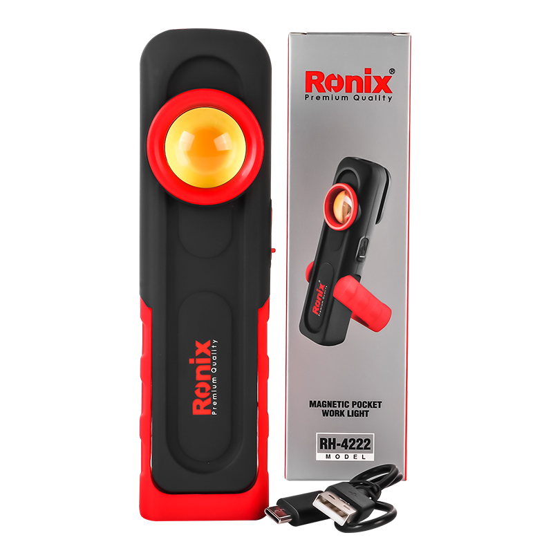 Ronix RH-4222 OEM Mini Outdoor Rechargeable Magnetic Rechargeable Cob Led Work Light