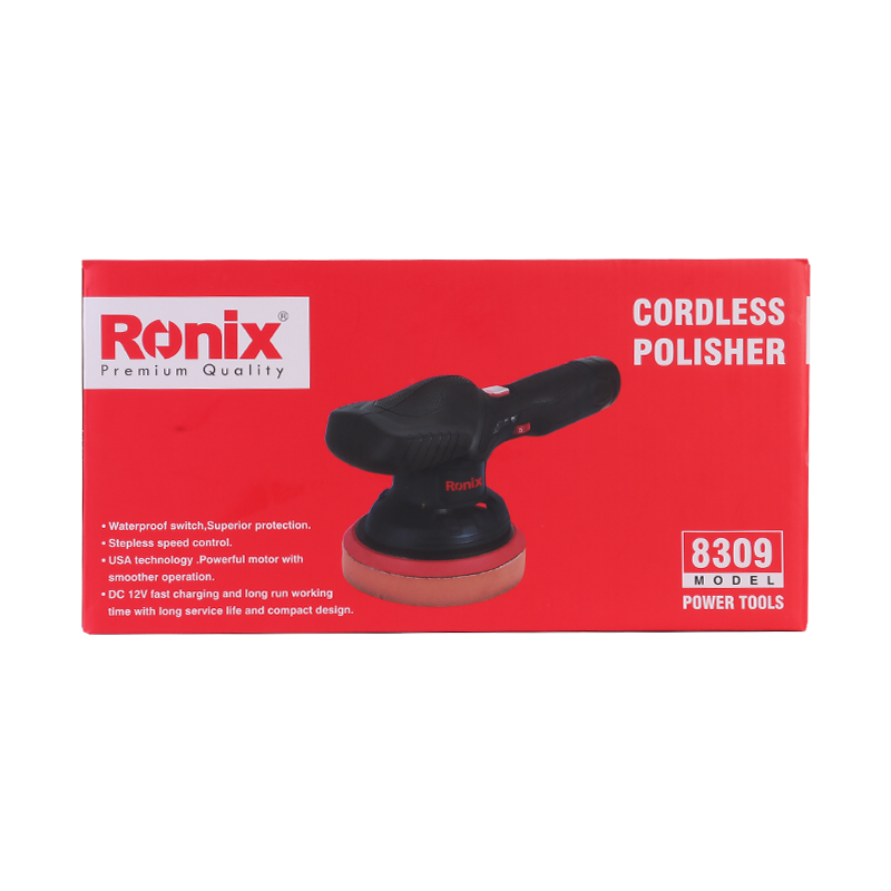 Ronix 8309 Portable 150MM Car Polisher Machine 12V 2Ah Li-ion Battery Cordless Polisher