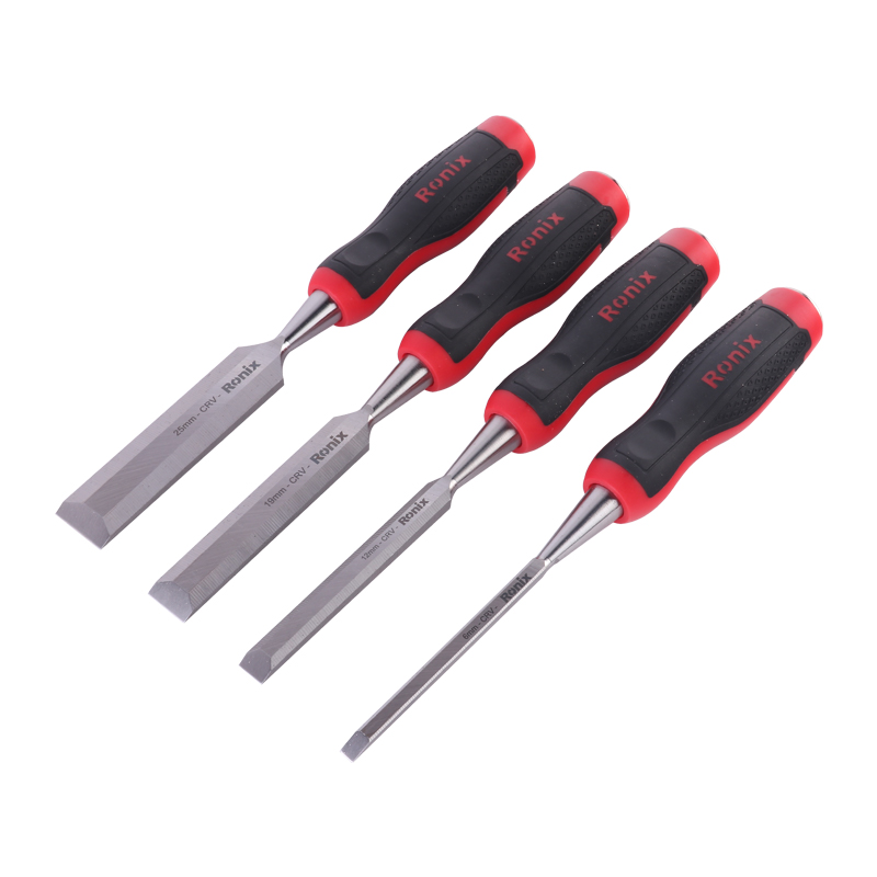 Ronix in stock RH-7130 4pcs wooden handle sturdy carbon steel woodworking wood chisel set kit