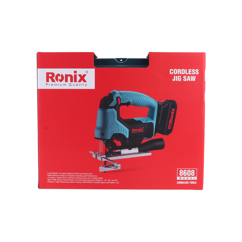 Ronix8608 Cordless Jig Saw 20V Electric Power Tool Cordless Electric Wood Cutting Jigsaw Machine For Wood And Metal Cutting Jig