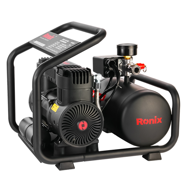 Ronix RC-0613 Silent Oil Free OEM Industrial High Pressure 6L 1.1hp Mini Mobile Portable Air Compressor