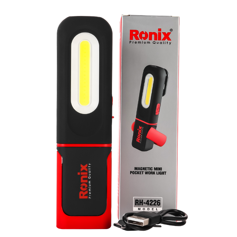 Ronix Rechargeable Cob Led RH-4226 Outdoor Portable Pocket Magnetic Work Light