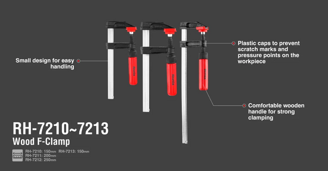 Ronix RH-7212 In Stock Forged Steel Welding Heavy Duty Work F Clamp for Wood Working