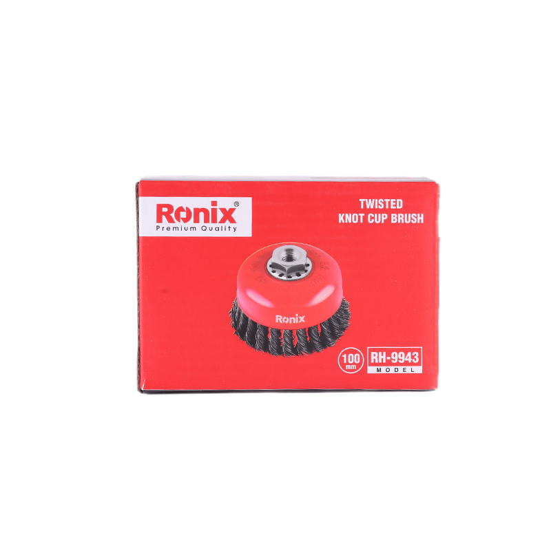 Ronix RH-9943 rust paint removal twisted knot steel wire cup brush