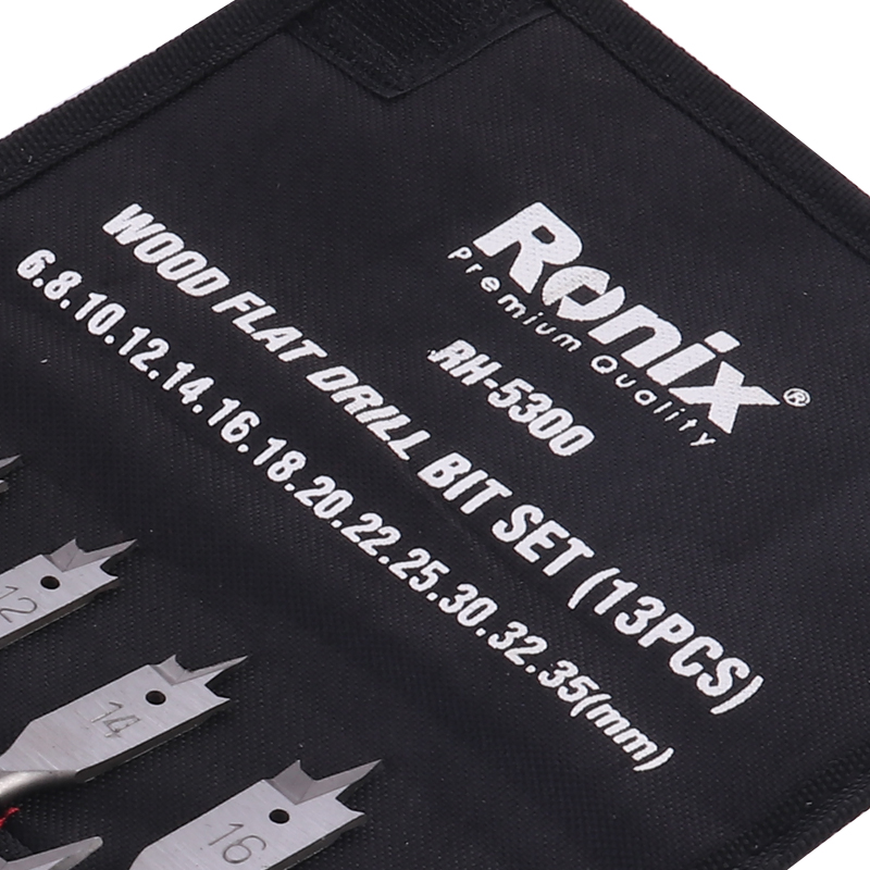 Ronix RH-5300 In Stock 6-32mm Hand Tools Carbon Steel 13pcs Wood Flat Drill Bit Set