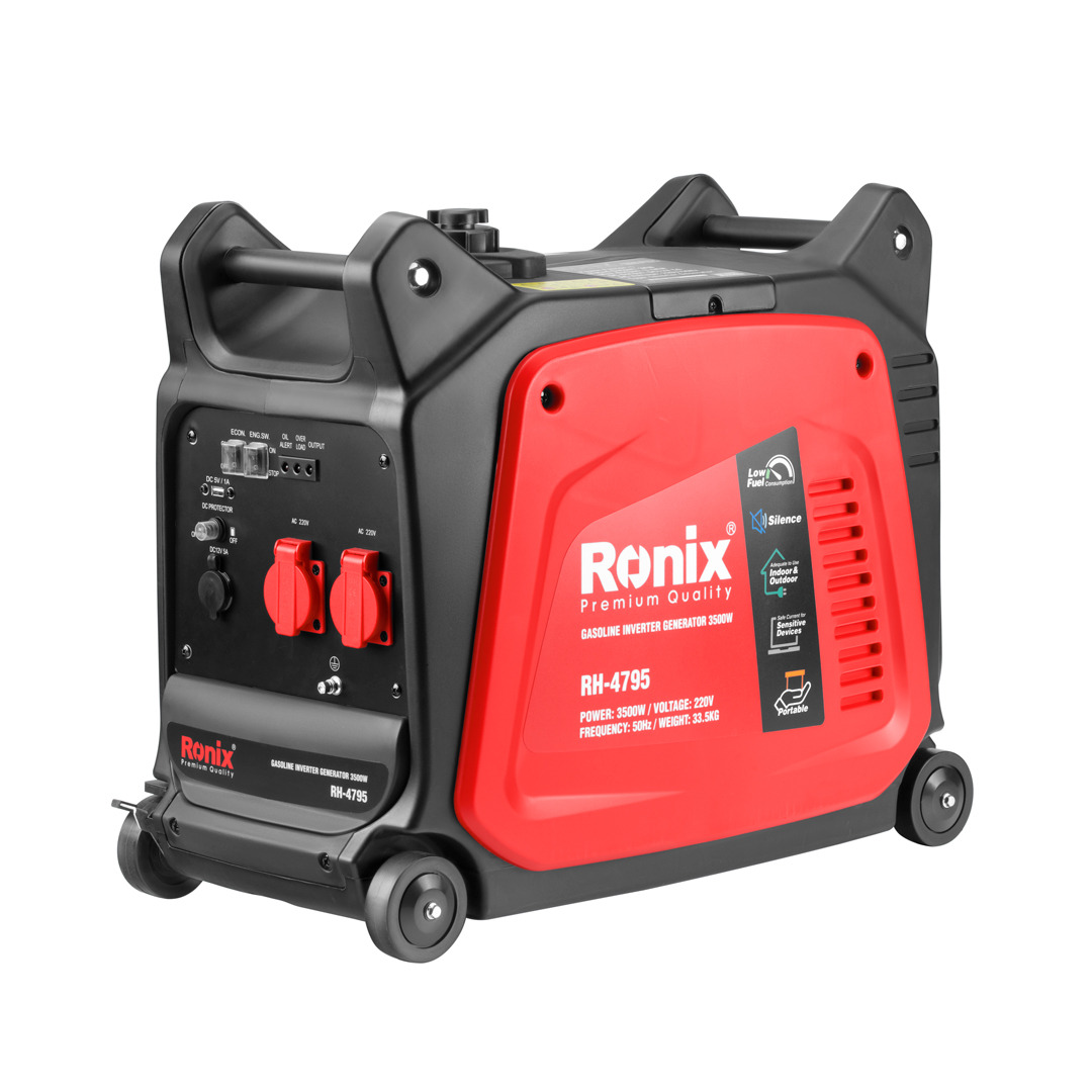 Ronix RH-4795 4-Stroke Air Cooled OHV 3500W Manual Gasoline Generator Silent Generator