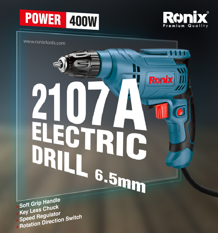 Ronix Hand Drill 2107A Professional High Performance Variable Speed Electric Portable Drill Machine
