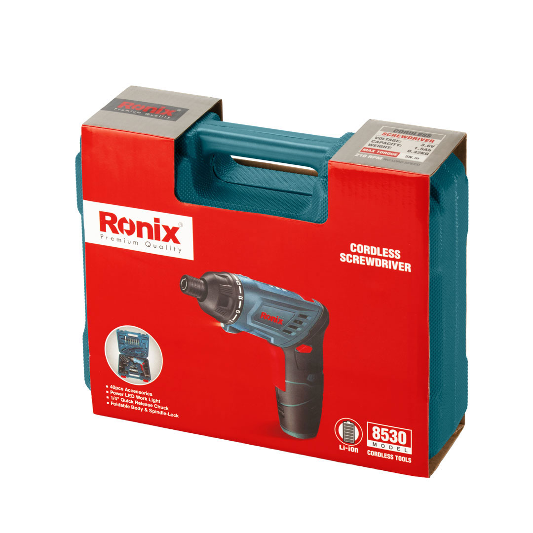 Ronix 2022 New Model 8530 3.6V Li ion Mini Cordless Screwdriver
