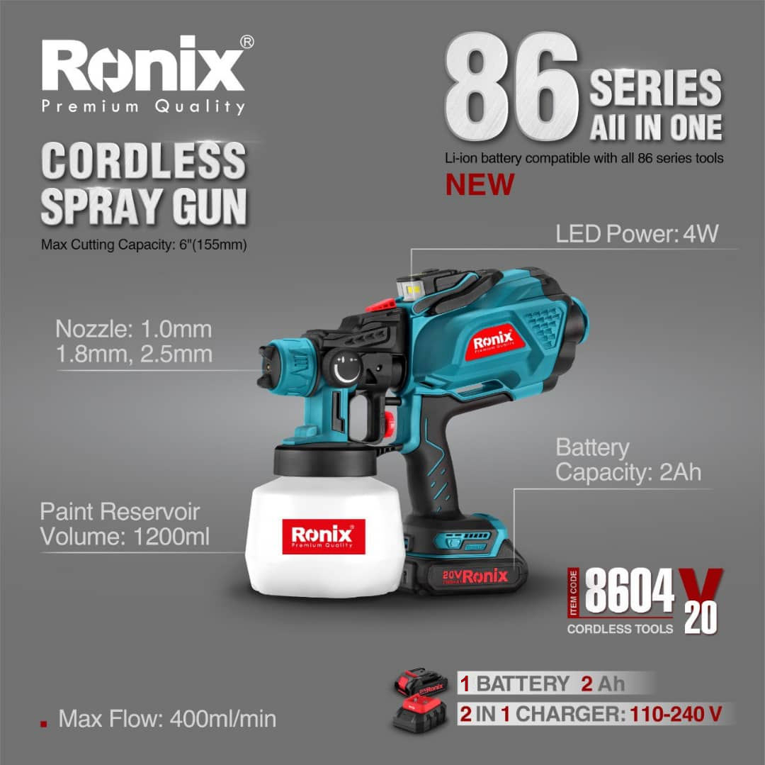 Ronix 8604 8604 Cordless gun 20v brushless motor Cordless tool for high cutting efficiency