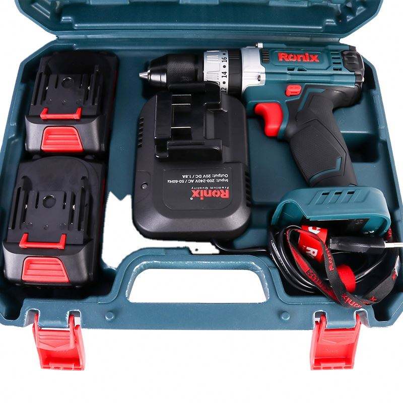 Ronix 8620 20V1500 mah cordless rechargeable lithium battery multi-function impact drill tool sets