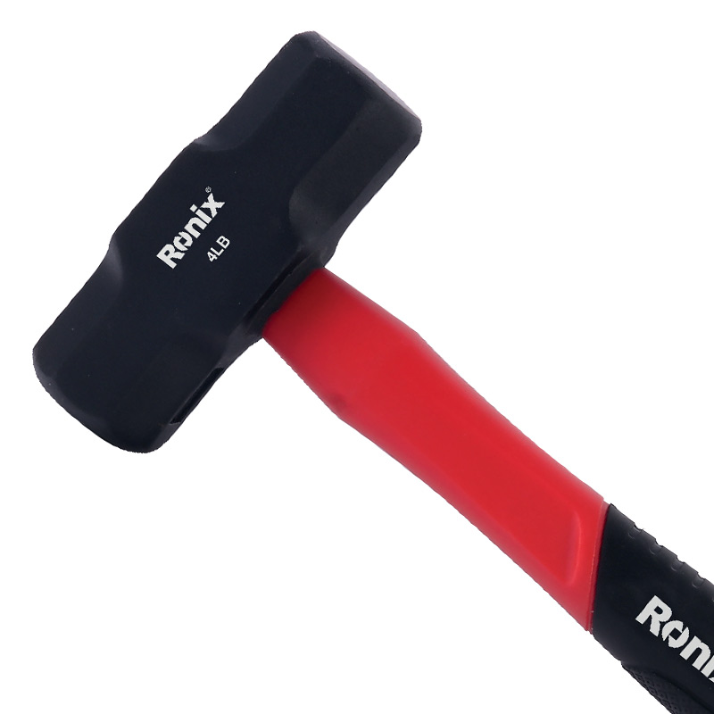 Ronix Rh-4744 4lb Sledge Hammer Quality Shock-Resistant Fiberglass Handle Sledge Hammer Steel Head Sledge Hammer