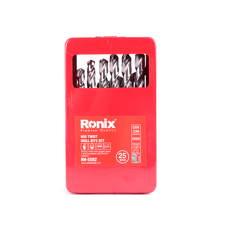 ronix RH-5582 25pcs drill bits metal box