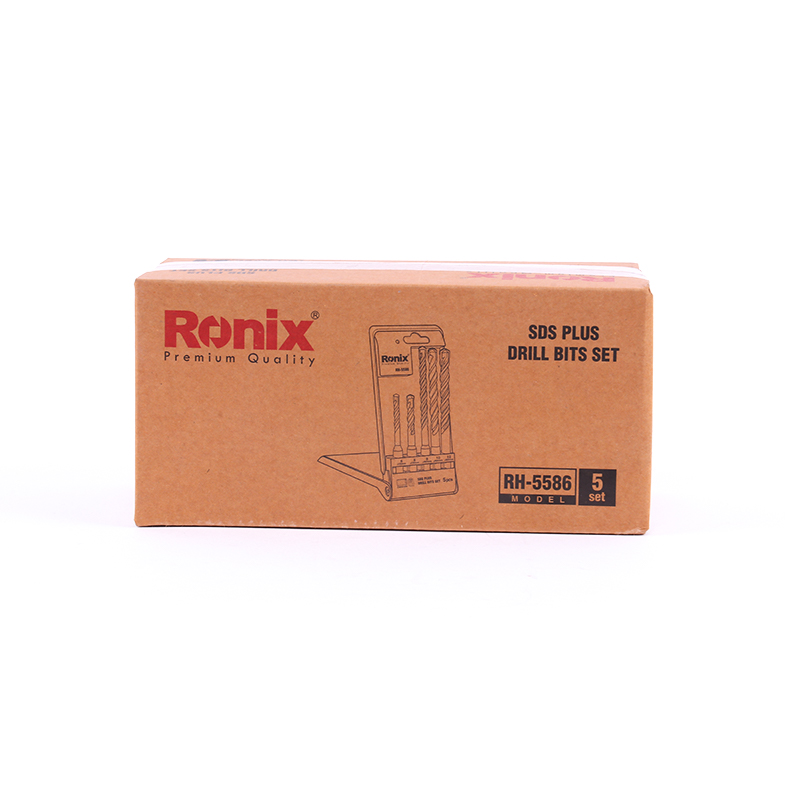 Ronix in stock RH-5586 Hammer Drill Bits Set 5pcs carbide tip Full Carbide Tipped Hammer Drill Bit Brick Stone Concrete