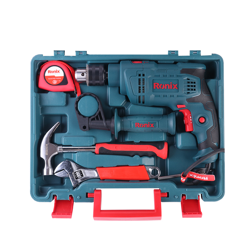 Ronix Model RS-0001 Double Insulated Safety Construction High Torque Effective Power Tools 13mm Electric Drive Impact Drill kit Tool Set