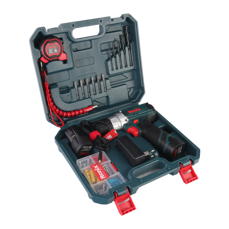 Ronix RS-8613 Lithium-Ion Cordless Drill Set Keyless