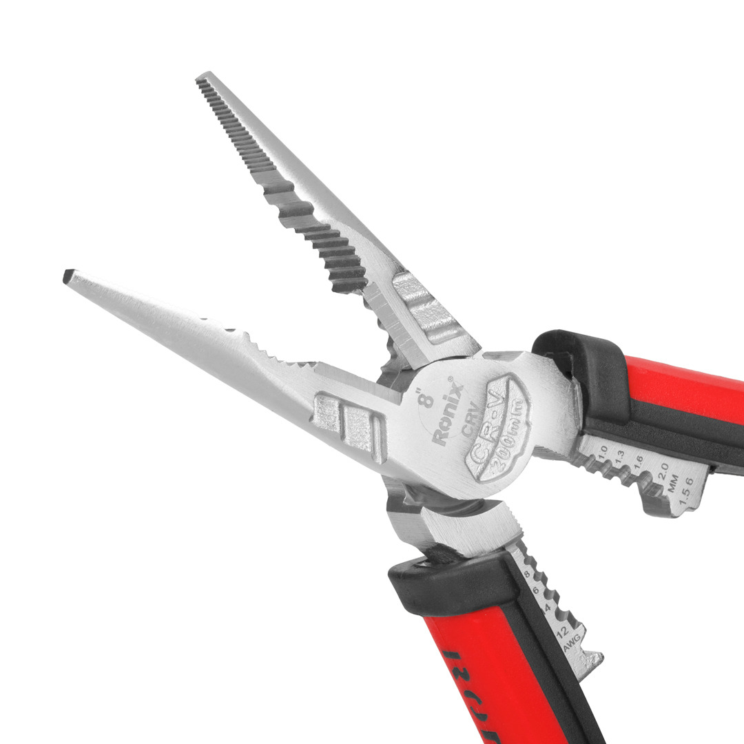 Ronix in stock RH-1393 Cr-V 8 inch CRV and TPR Pliers Tools Hand Tool Multi-Function Combination Pliers