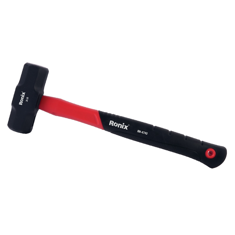 Ronix Rh-4743 2lb Sledge Hammer Quality Shock-Resistant Fiberglass Handle Sledge Hammer Steel Head Sledge Hammer