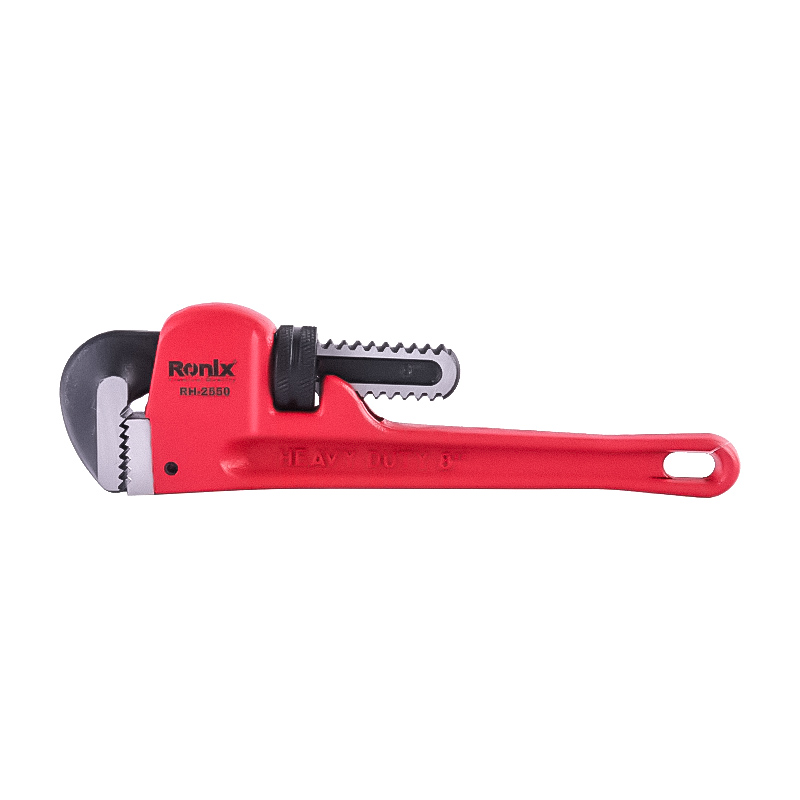 Ronix Rh-2550 Pipe Wrench 8" Heavy Duty Aluminum Steel Straight Telescopic Pipe Stainless Steel Adjustable Wrench