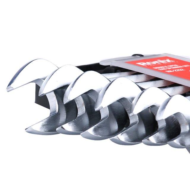 Ronix Double Open End Spanner Set 8pcs RH-2252 Chrome Vanadium Wrench Box Open End Wrench Handle Tools Wrench Spanner Set