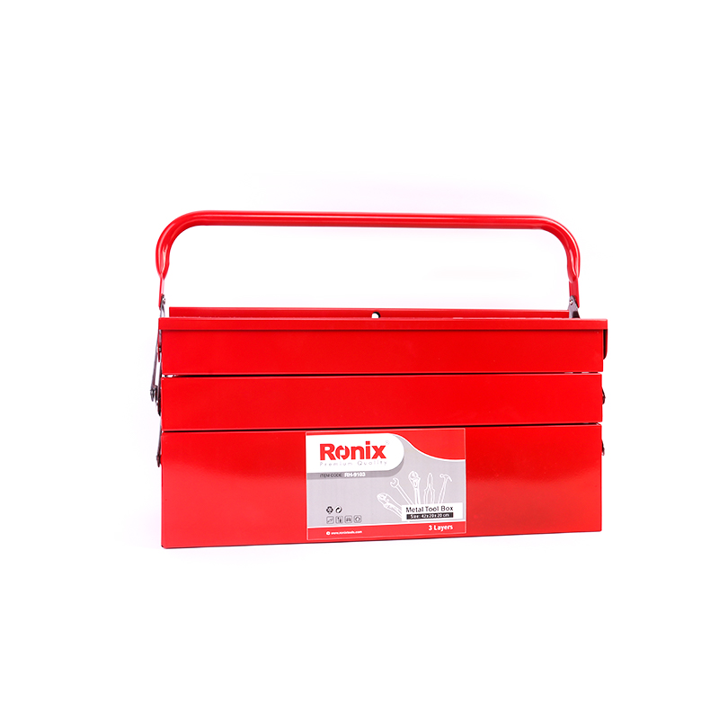 Ronix Metal Tool Box RH-9103 Mechanic Tools Set Stainless Steel Metal Portable Iron Tool Storage Box