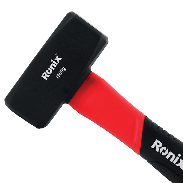 Ronix Rh-4742 1.5kg Stoning Hammer Safety Hammer with Fiberglass Handle Soft PVC Grip
