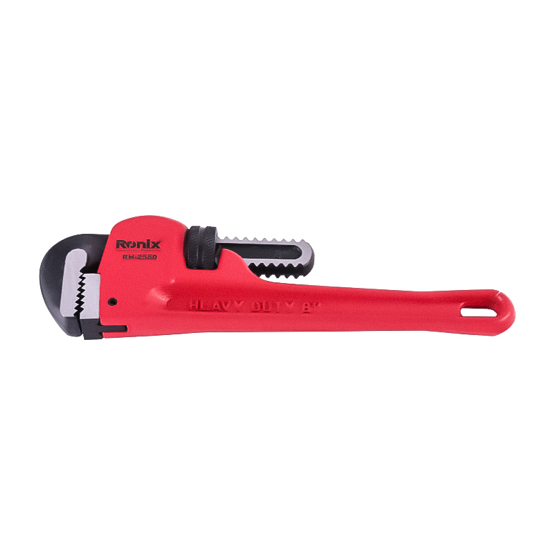Ronix Rh-2550 Pipe Wrench 8" Heavy Duty Aluminum Steel Straight Telescopic Pipe Stainless Steel Adjustable Wrench