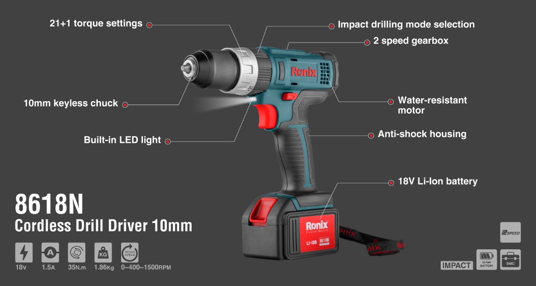 18v Quality Cordless Drill for Home for Auger