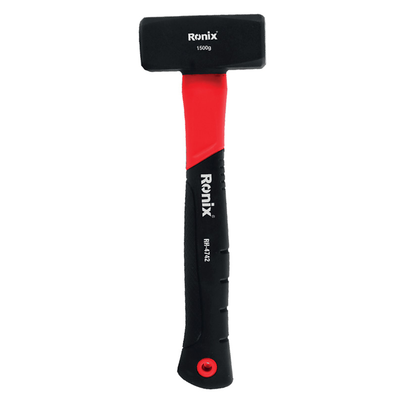 Ronix Rh-4742 1.5kg Stoning Hammer Safety Hammer with Fiberglass Handle Soft PVC Grip