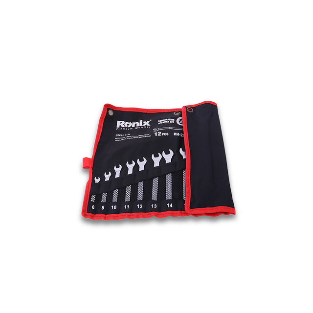 Ronix Combination Spanner Set RH-2102 8-22MM Chrome Vanadium Wrench Box Open End Wrench Handle Tools Wrench Spanner Set 9pcs