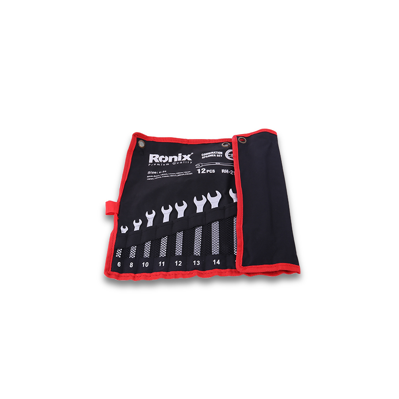 Ronix Combination Spanner Set RH-2102 8-22MM Chrome Vanadium Wrench Box Open End Wrench Handle Tools Wrench Spanner Set 9pcs
