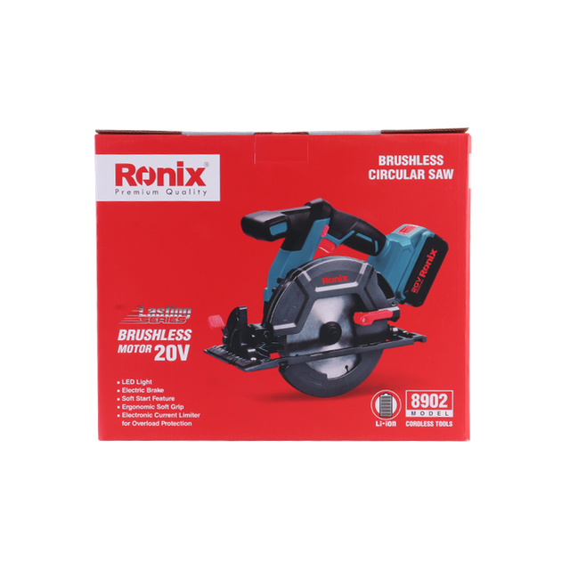 Ronix 20V Brushless Circular Saw 8902 165mm Electric Wood Cutting Machine Lithium Power Tools Cordless Circular Saw
