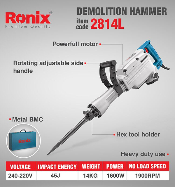 Ronix 2814LBS Demolition Hammer 1600W 45J
