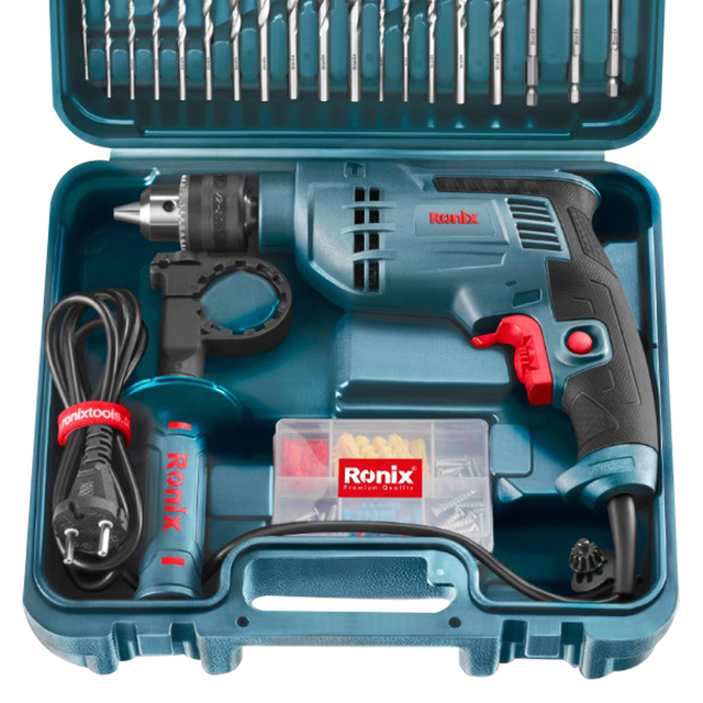 Ronix Model RS-0006 Impact Drill tools set-52 PCS 750W Impact Cordless Drill Effective Power Tools 13mm Electric Drive Impact Drill kit Tool Set