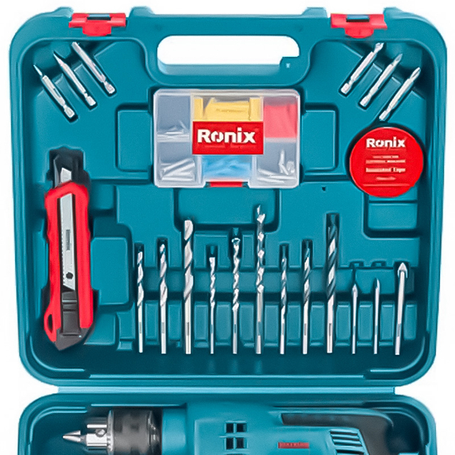Ronix RS-0008 Impact Drill Kits Set-33 PCS Professional High Quality Electric Impact Hammer Power Drill Set